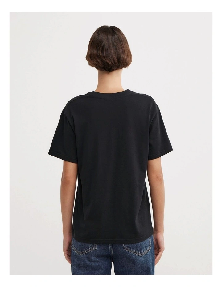 Crew Neck T-shirt in Black image 2