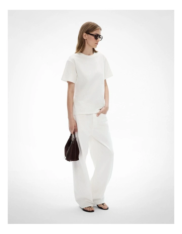 Crew Neck T-shirt in Fresh White image 2