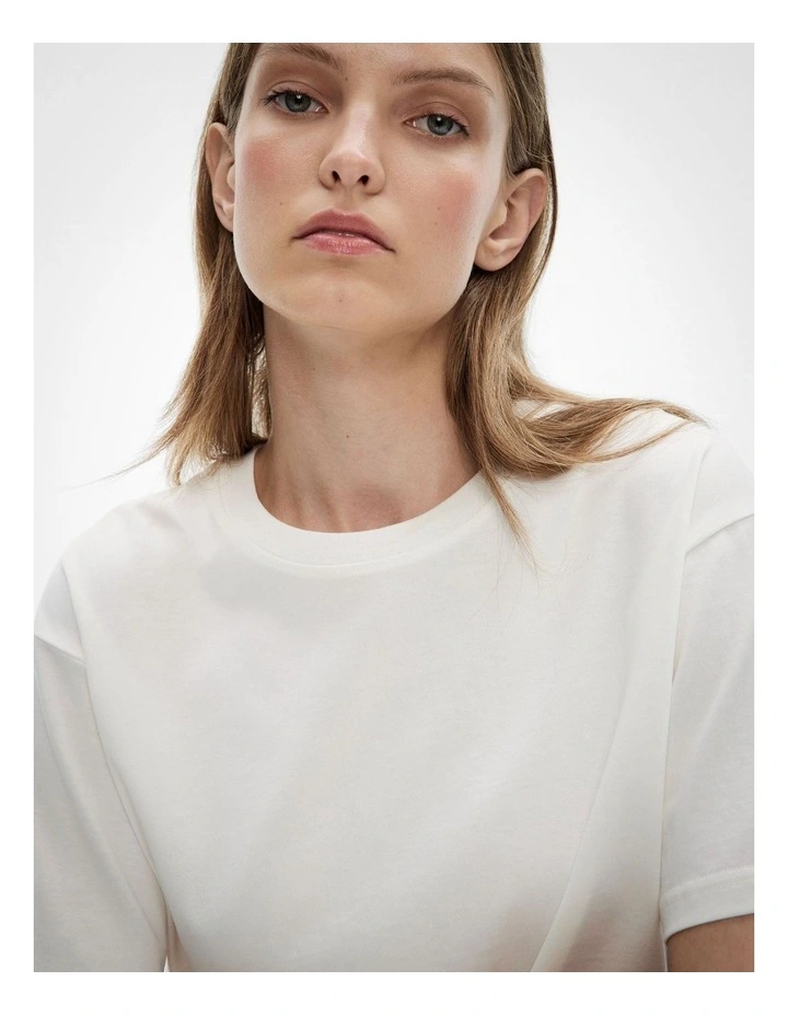 Crew Neck T-shirt in Fresh White image 3