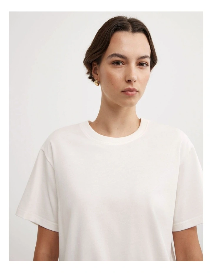 Crew Neck T-shirt in Fresh White image 3