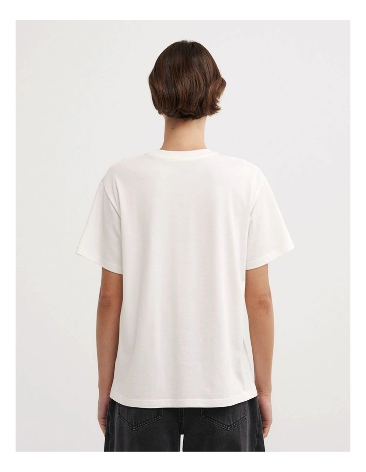 Crew Neck T-shirt in Fresh White image 4