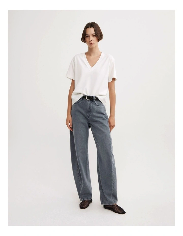 V Neck T-shirt in Fresh White image 2