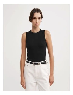 Crew Rib Tank in Black