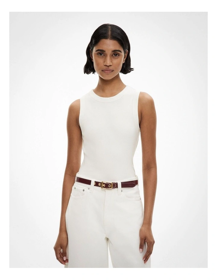 Crew Rib Tank in Fresh White image 1