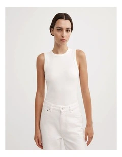 Crew Rib Tank in Fresh White