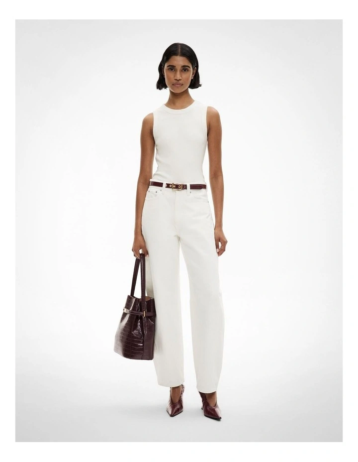 Crew Rib Tank in Fresh White image 2