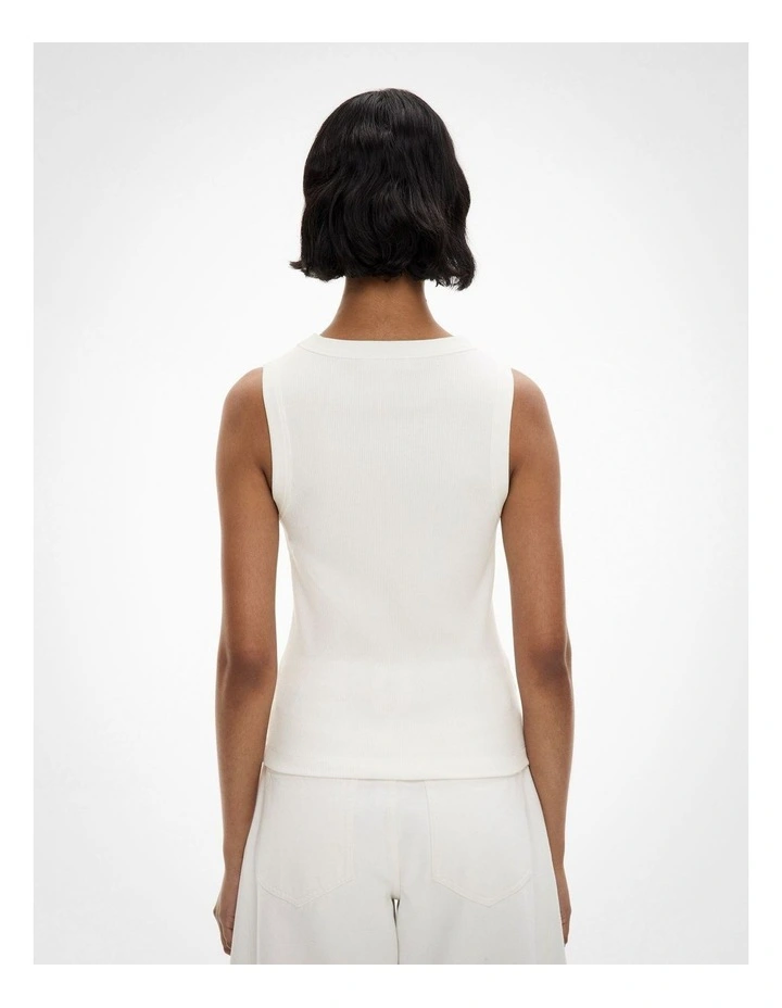 Crew Rib Tank in Fresh White image 4