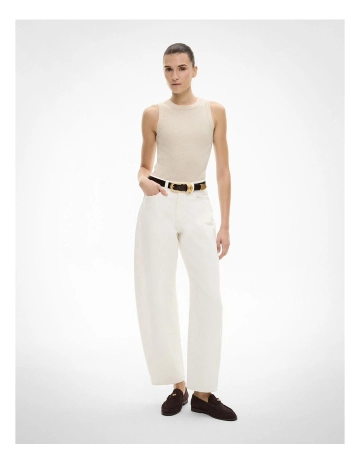 Crew Rib Tank in Stone Melange image 2