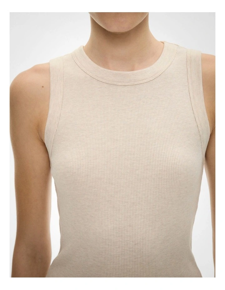 Crew Rib Tank in Stone Melange image 3