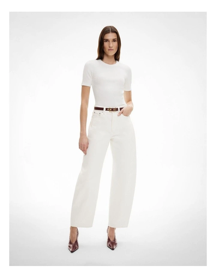 Crew Rib T-shirt in Fresh White image 2