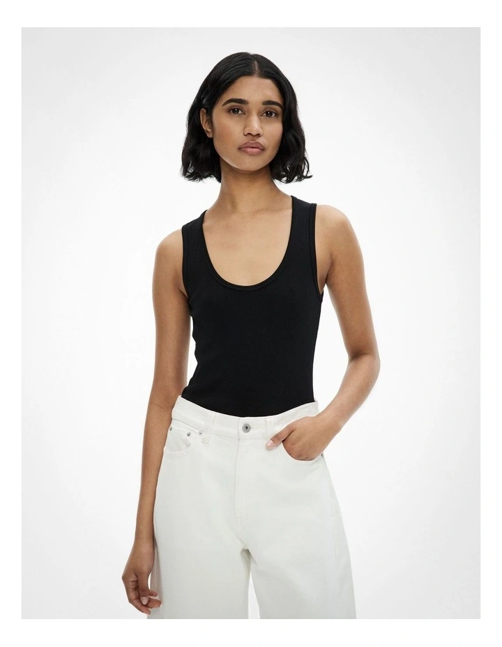 Scoop Rib Tank in Black image 1