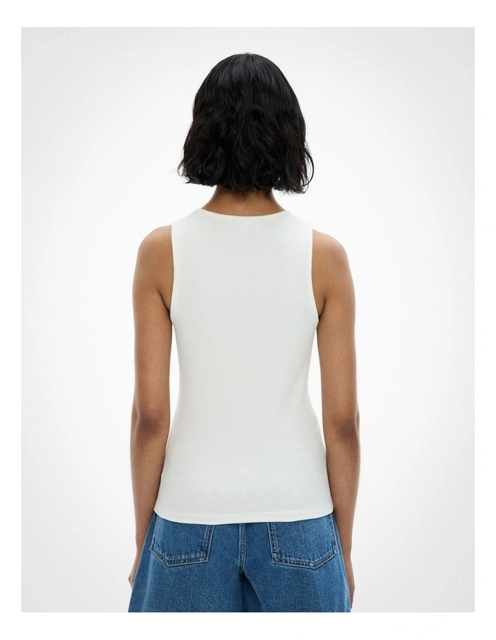 Scoop Rib Tank in Fresh White image 4