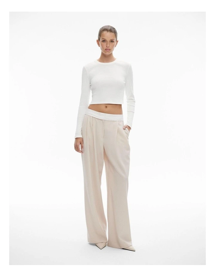 Crop Crew Rib Top in Fresh White image 2