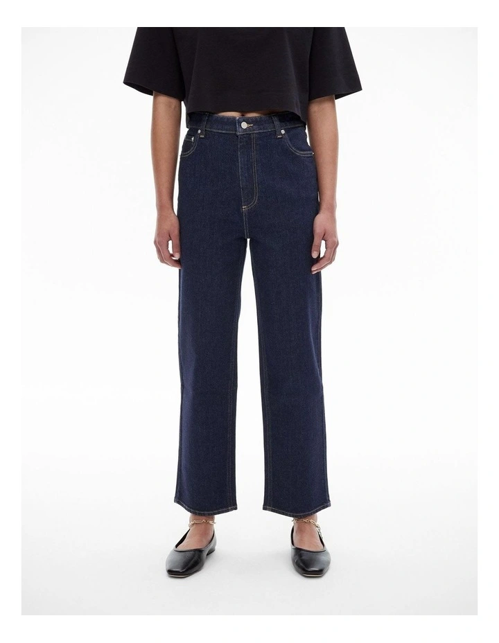 Crop Straight Jean in Dark Indigo image 1