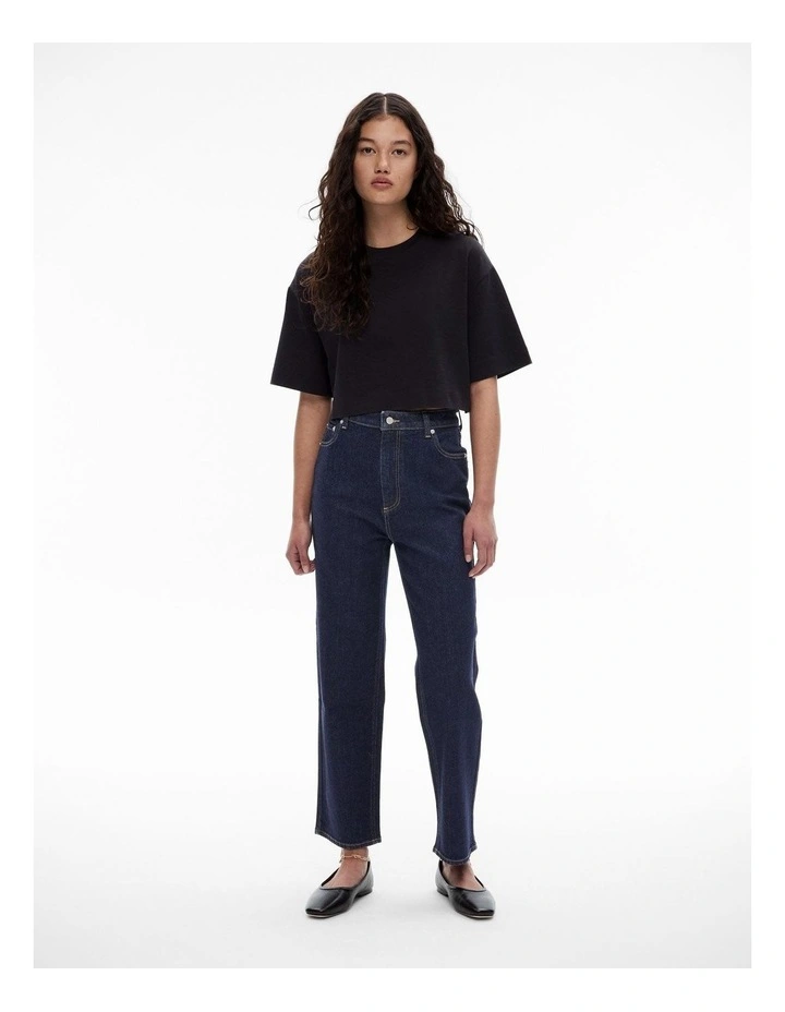 Crop Straight Jean in Dark Indigo image 2