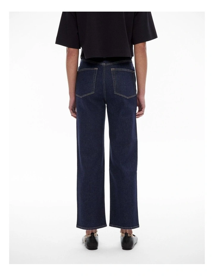 Crop Straight Jean in Dark Indigo image 4