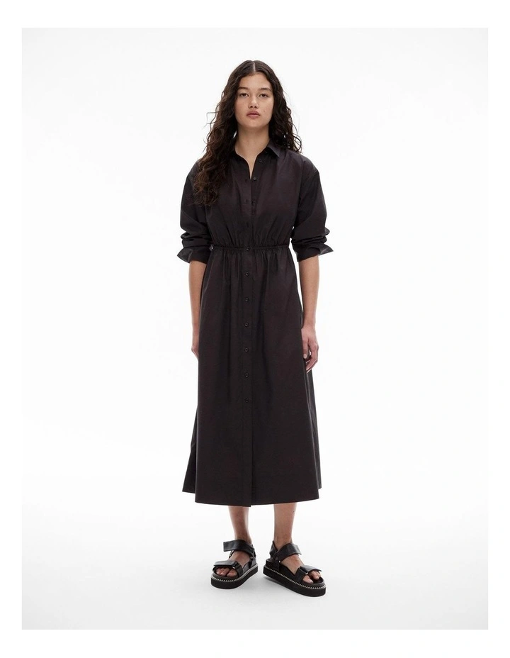 Gathered Back Dress in Black image 1