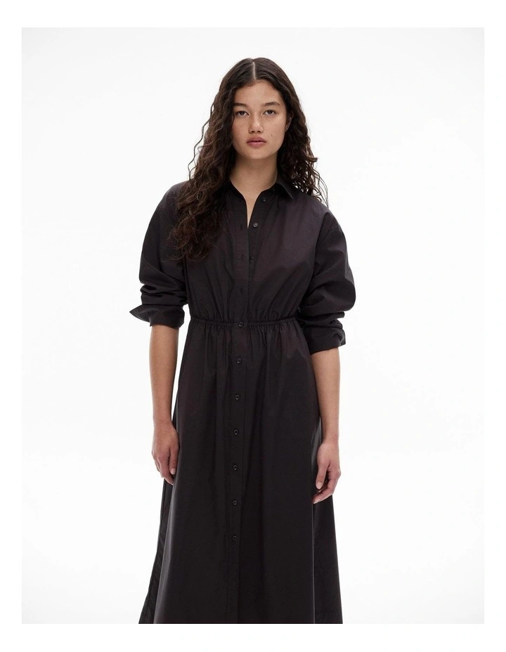 Gathered Back Dress in Black image 2