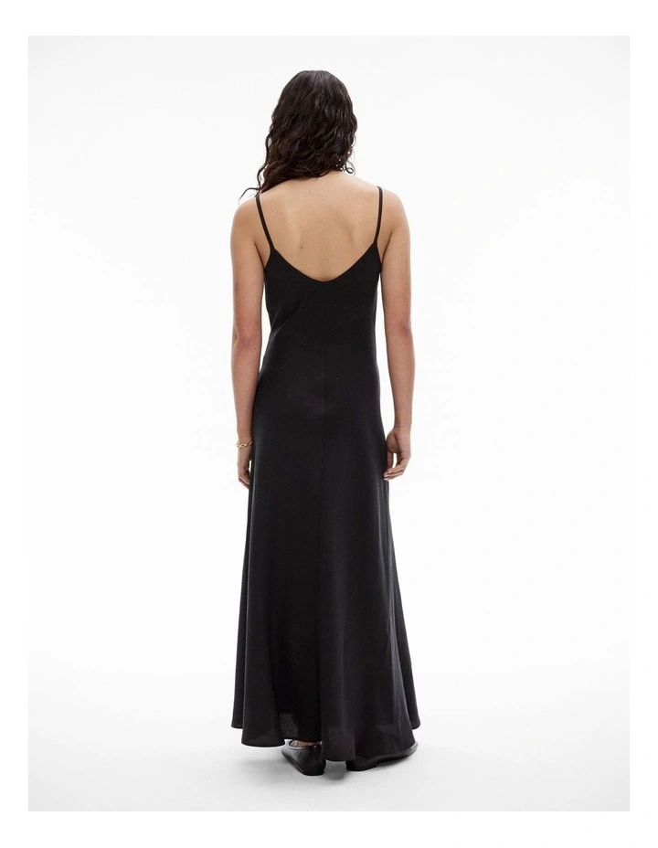 Maxi Slip Dress in Black image 4