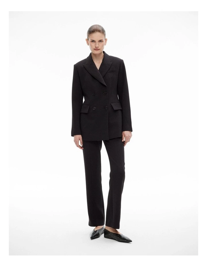 Hourglass Double Breasted Blazer in Black image 2