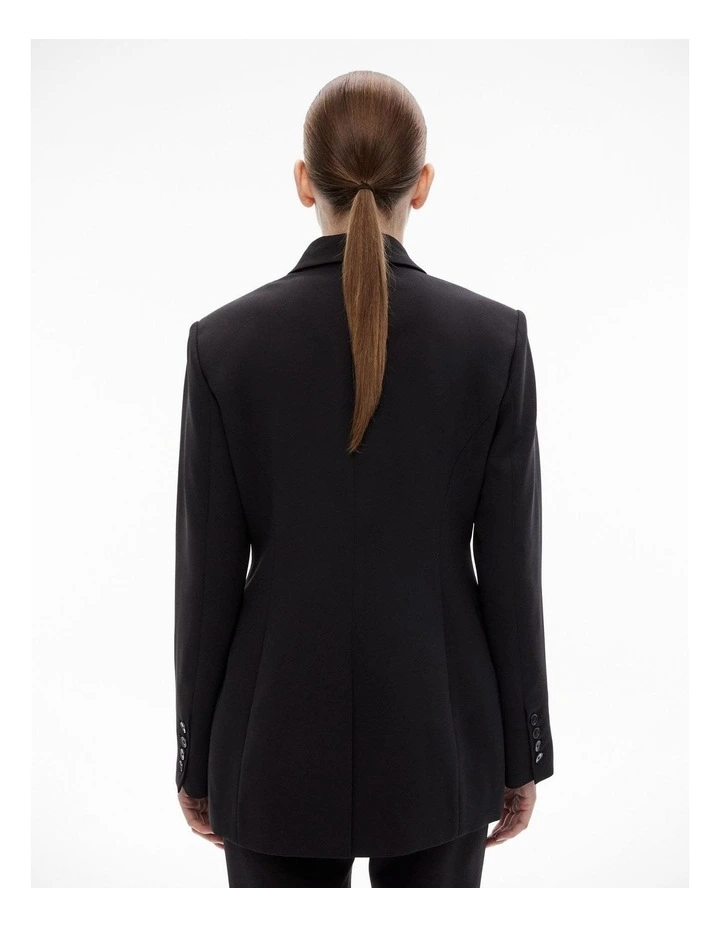 Hourglass Double Breasted Blazer in Black image 4