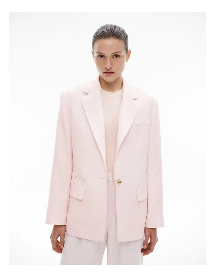Oversized Single-breasted Blazer in Cosmetic Pink image 1