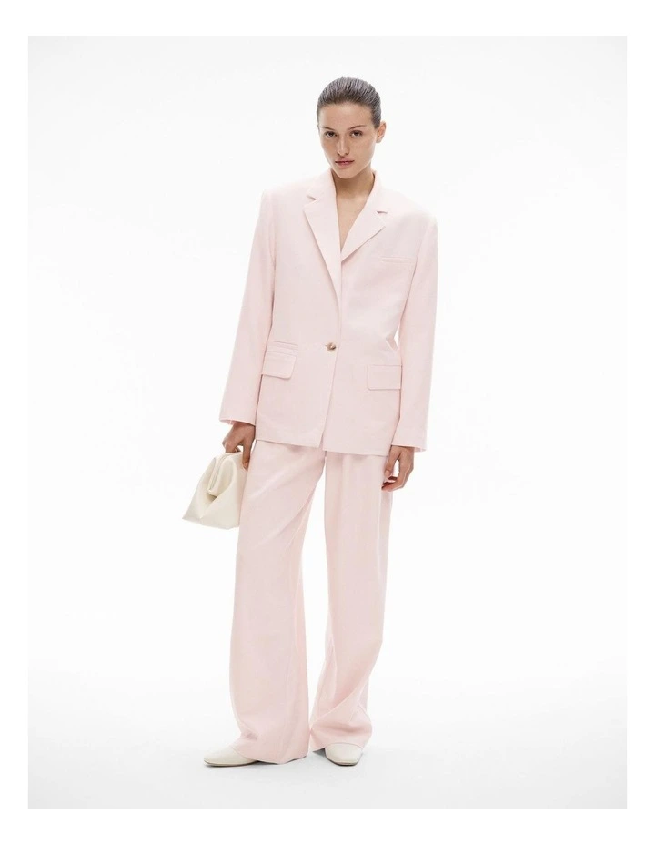 Oversized Single-breasted Blazer in Cosmetic Pink image 2