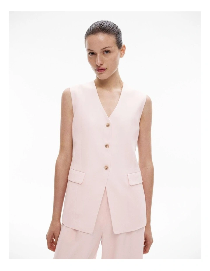 Slimline Waistcoat in Cosmetic Pink image 1