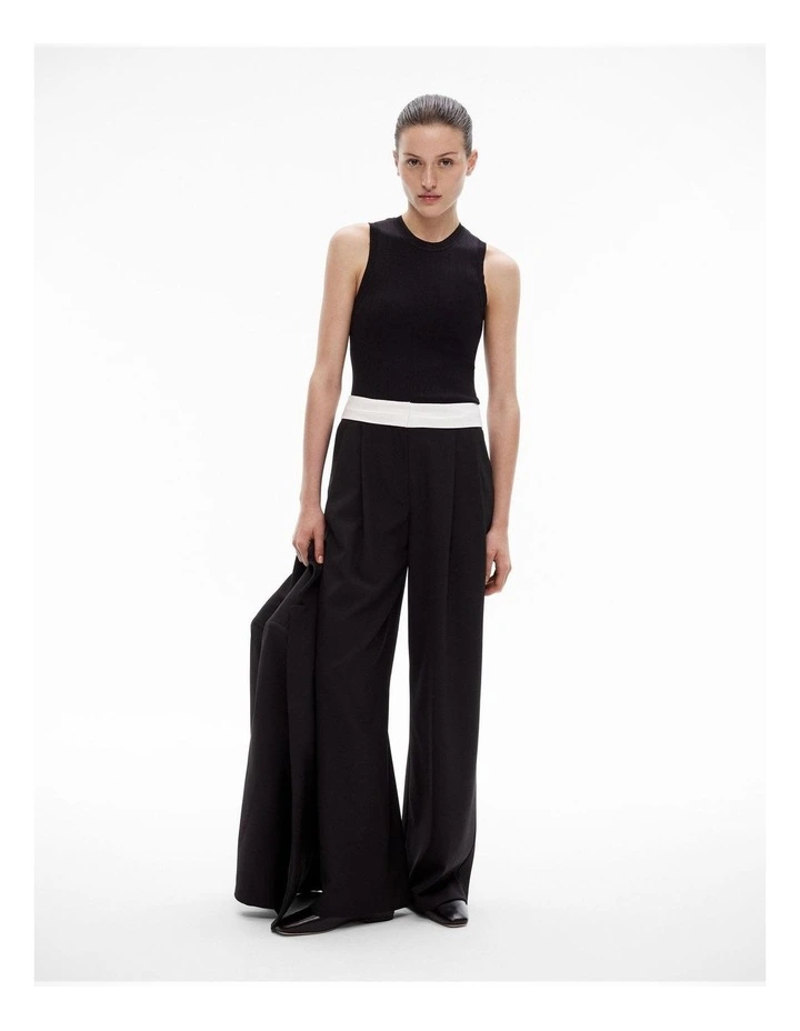 Variegated Knit Tank in Black image 2
