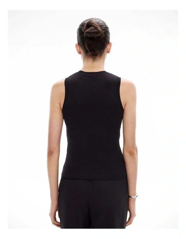 Variegated Knit Tank in Black image 4