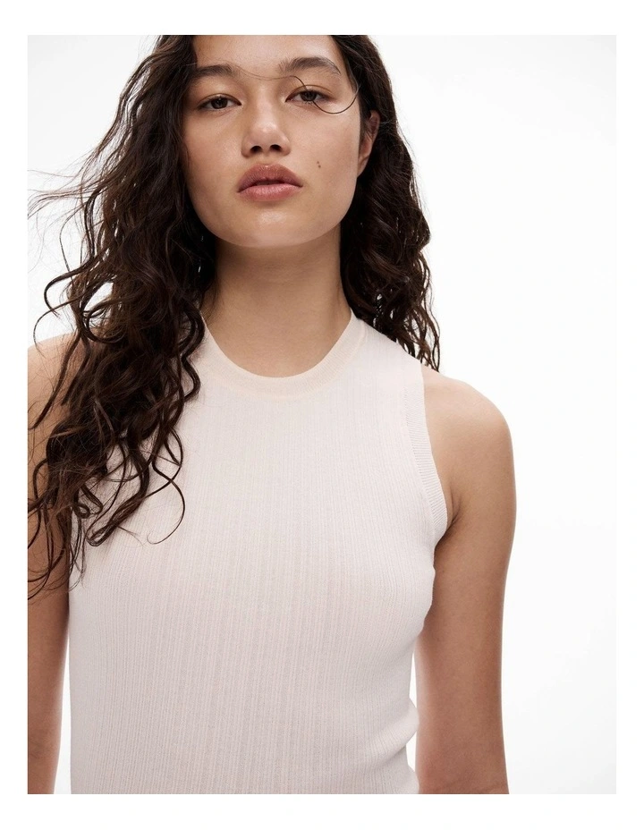 Variegated Knit Tank in Cosmetic Pink image 3