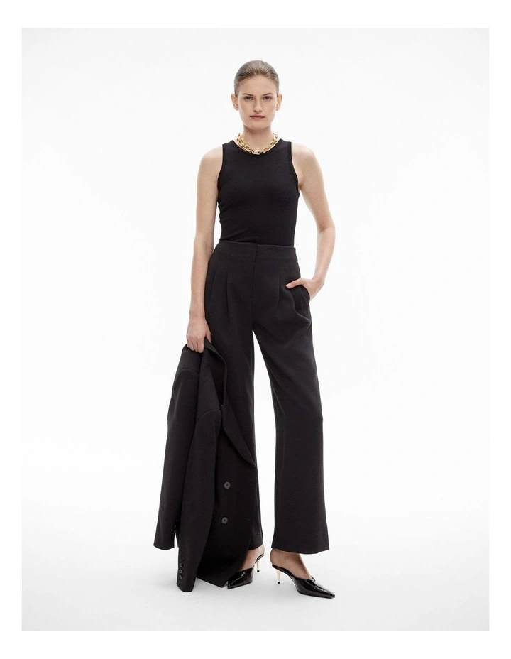 Crepe Knit Tank in Black image 2
