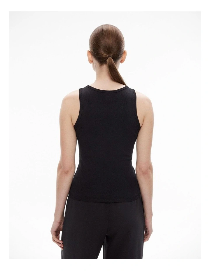 Crepe Knit Tank in Black image 4