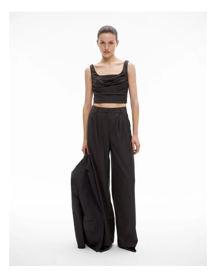 Ruched Bustier in Charcoal Melange image 2