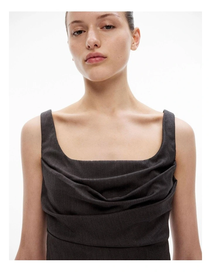 Ruched Bustier in Charcoal Melange image 3