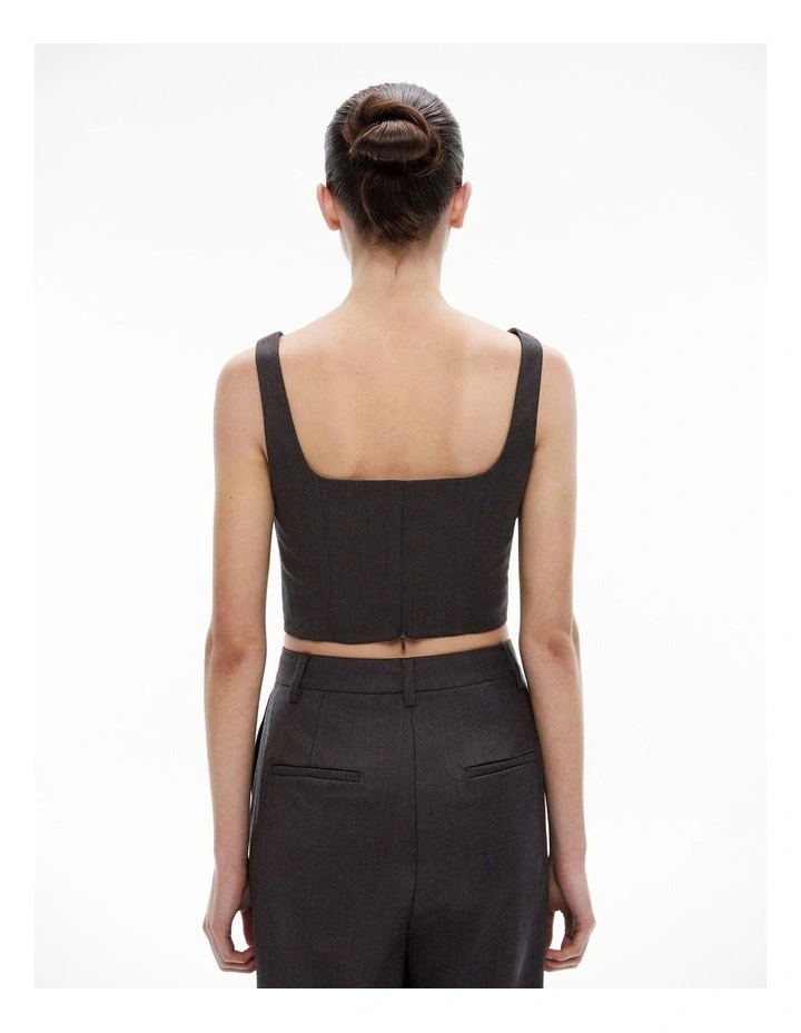 Ruched Bustier in Charcoal Melange image 4