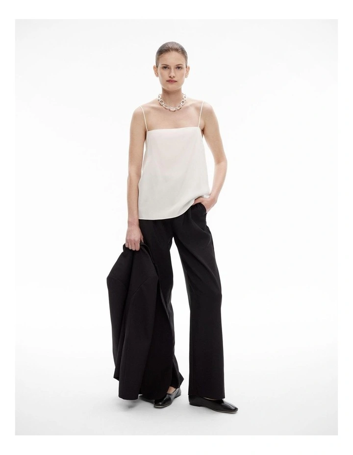Silk Camisole in Fresh White image 2