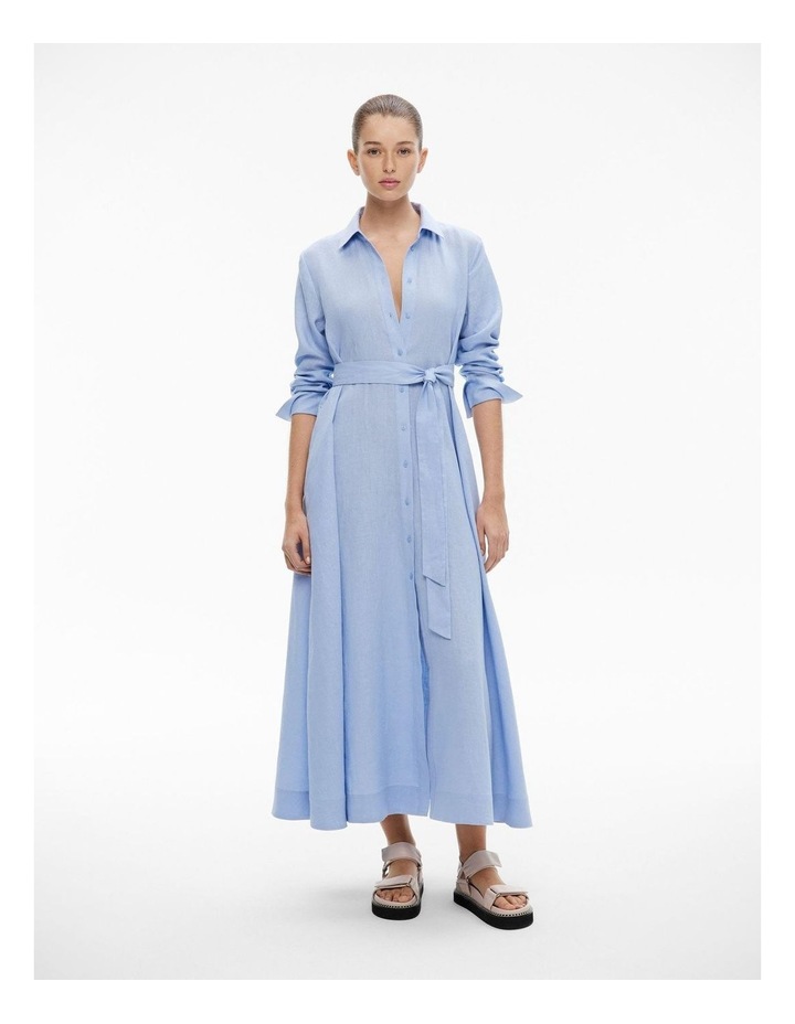 Witchery Linen Maxi Shirt Dress in Smoke Blue | MYER Witchery Linen Maxi Shirt Dress in Smoke Blue | MYER