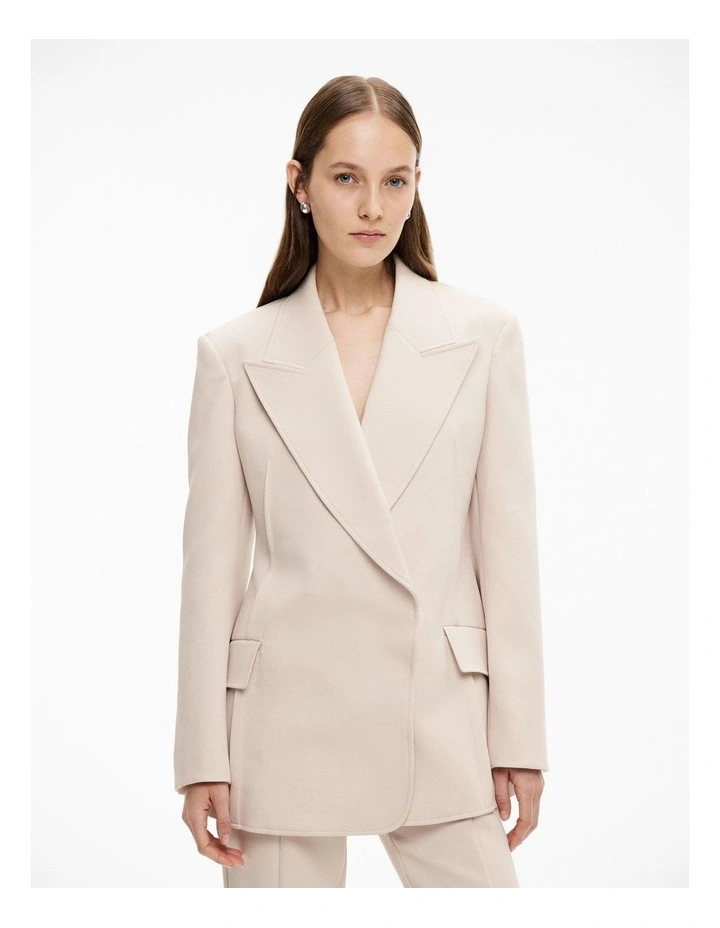 Exposed Dart Blazer in Stone image 1