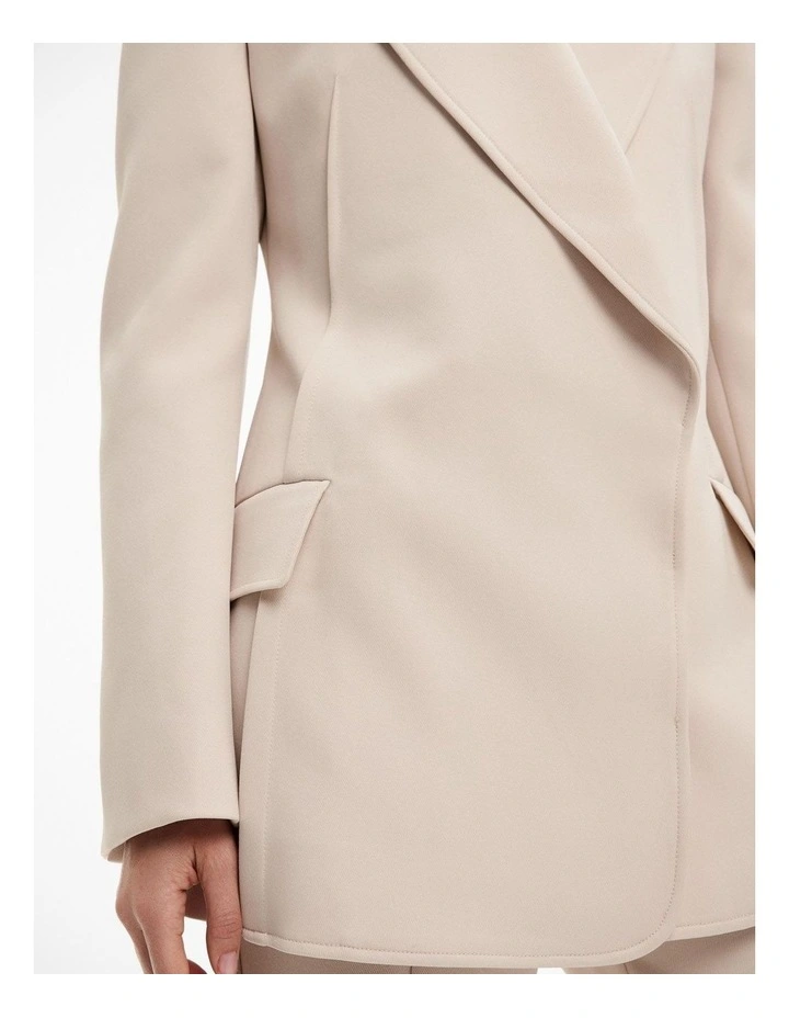 Exposed Dart Blazer in Stone image 4