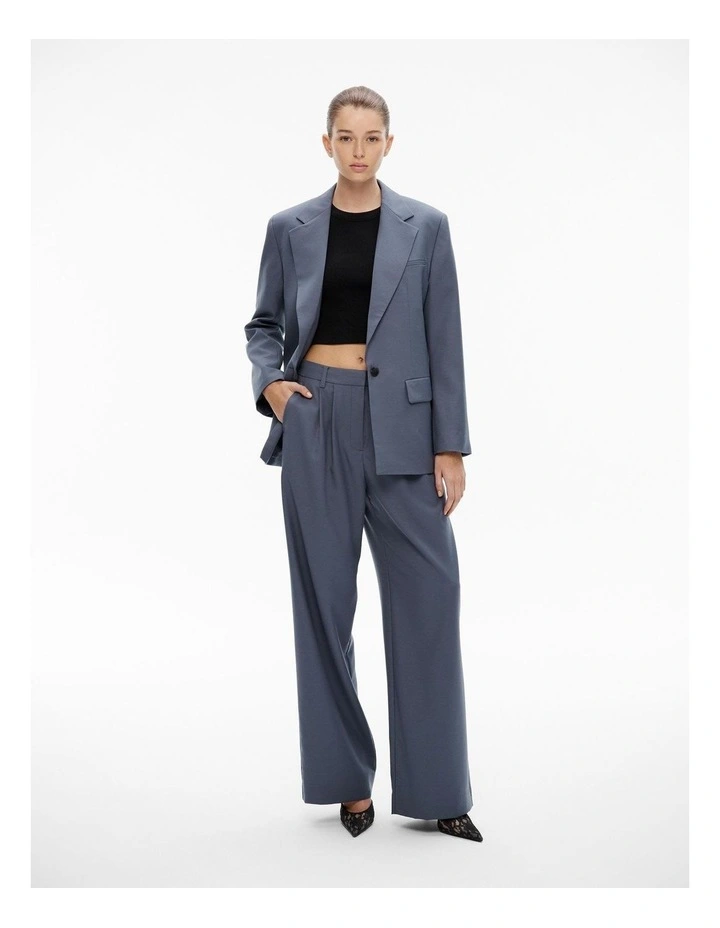 Oversized Single-breasted Blazer in Slate Blue image 2
