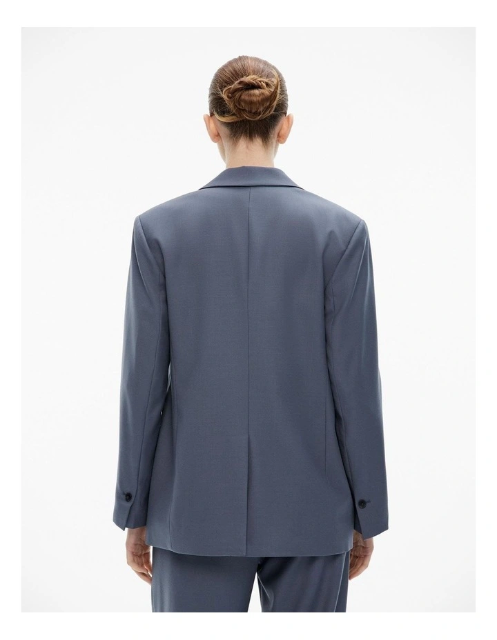 Oversized Single-breasted Blazer in Slate Blue image 4