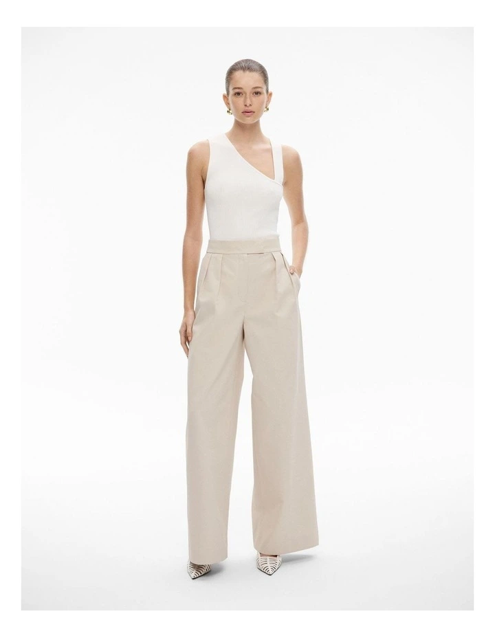 Asymmetric Neck Rib Knit in Fresh White image 2