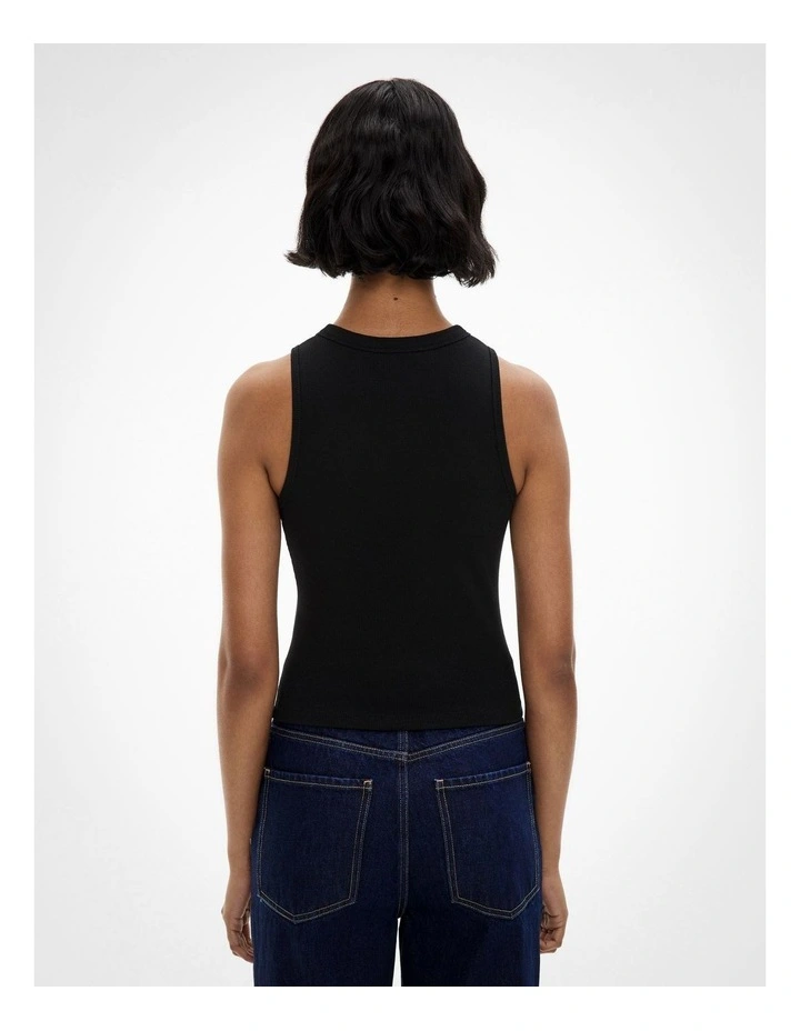 Button Through Tank in Black image 4