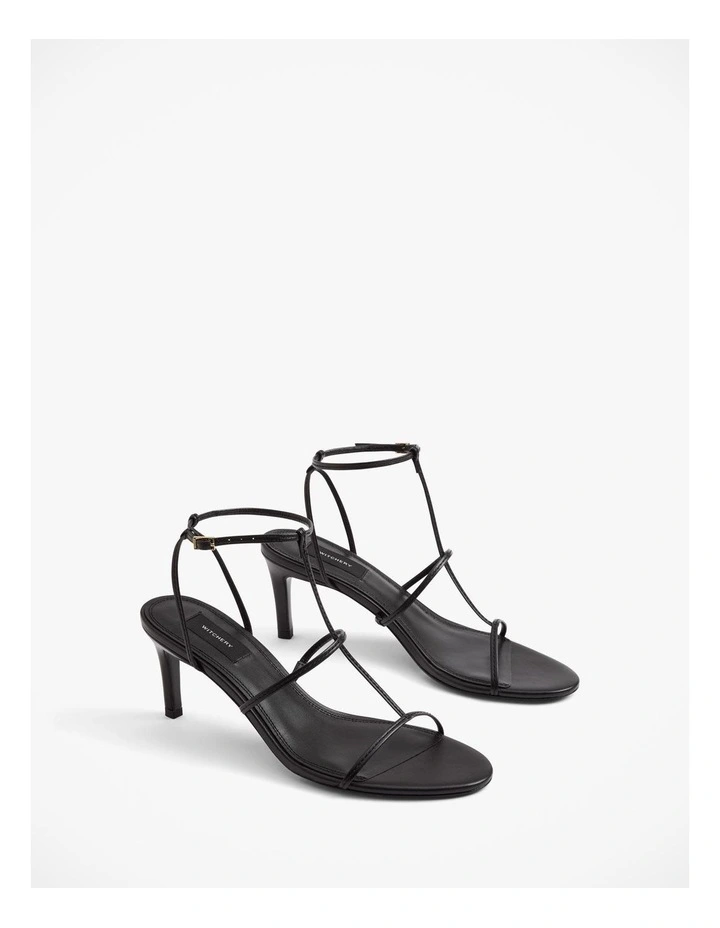 Paige T-bar Heel in Black image 3