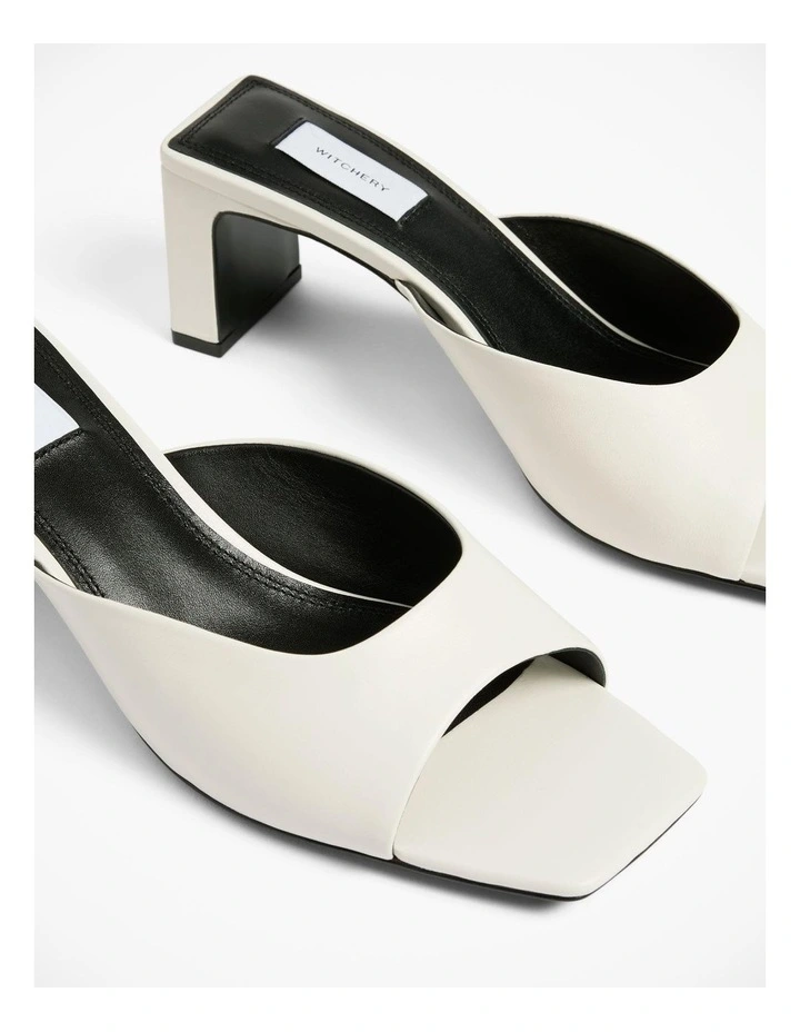 Ava Block Mule in Antique White image 4