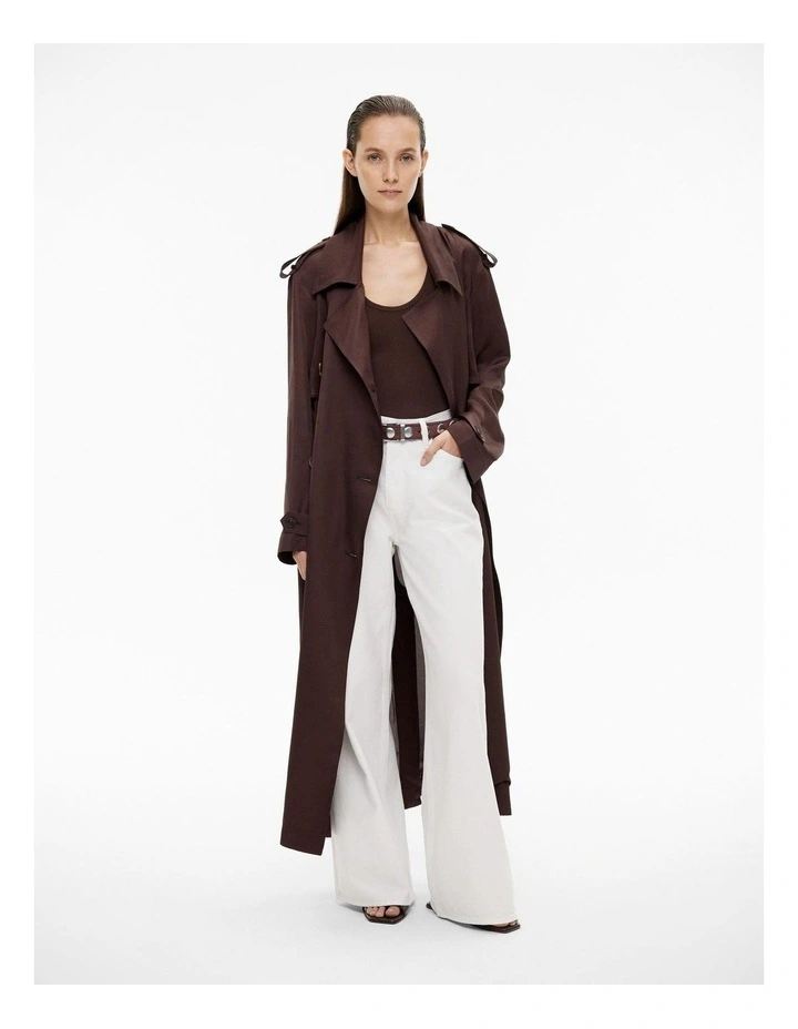 Lightweight Trench in Chocolate Brown image 1