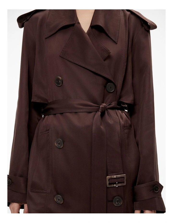 Lightweight Trench in Chocolate Brown image 4