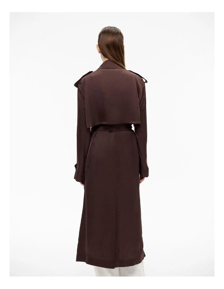 Lightweight Trench in Chocolate Brown image 5