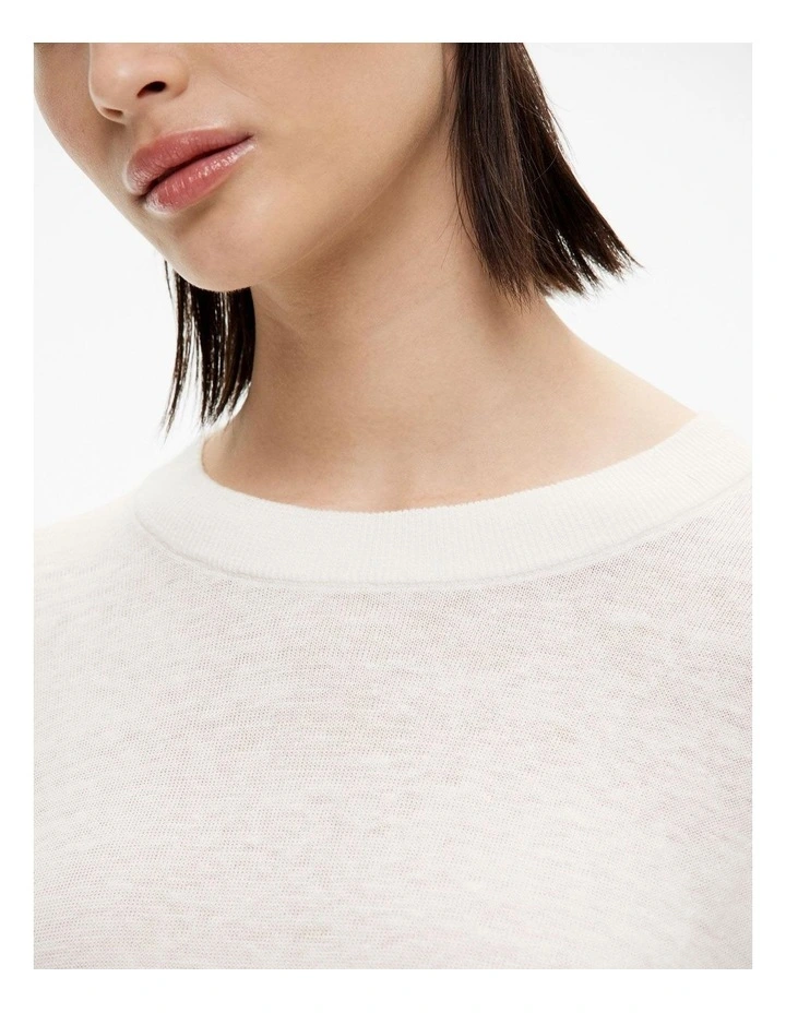 Linen Knit Tee in Fresh White image 4